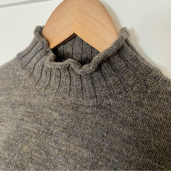 Alexa Chung for AG Sweater Womens Size Small Brown Knit Mock Neck 100% Wool - Picture 5 of 13